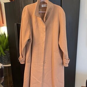 Vintage 100% Wool Women's Camel Trench Coat